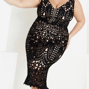 City Chic Black Lace “all class dress”